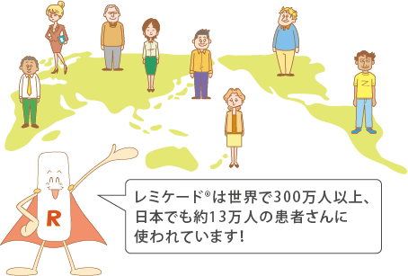 レミケードは世界で220万人以上、日本でも約10万人以上の患者さんに使われています！
